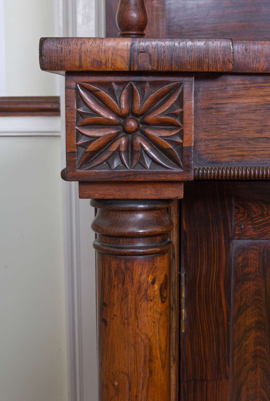 Regency Rosewood Chiffonier Side Cabinet In Good Condition In New York, NY