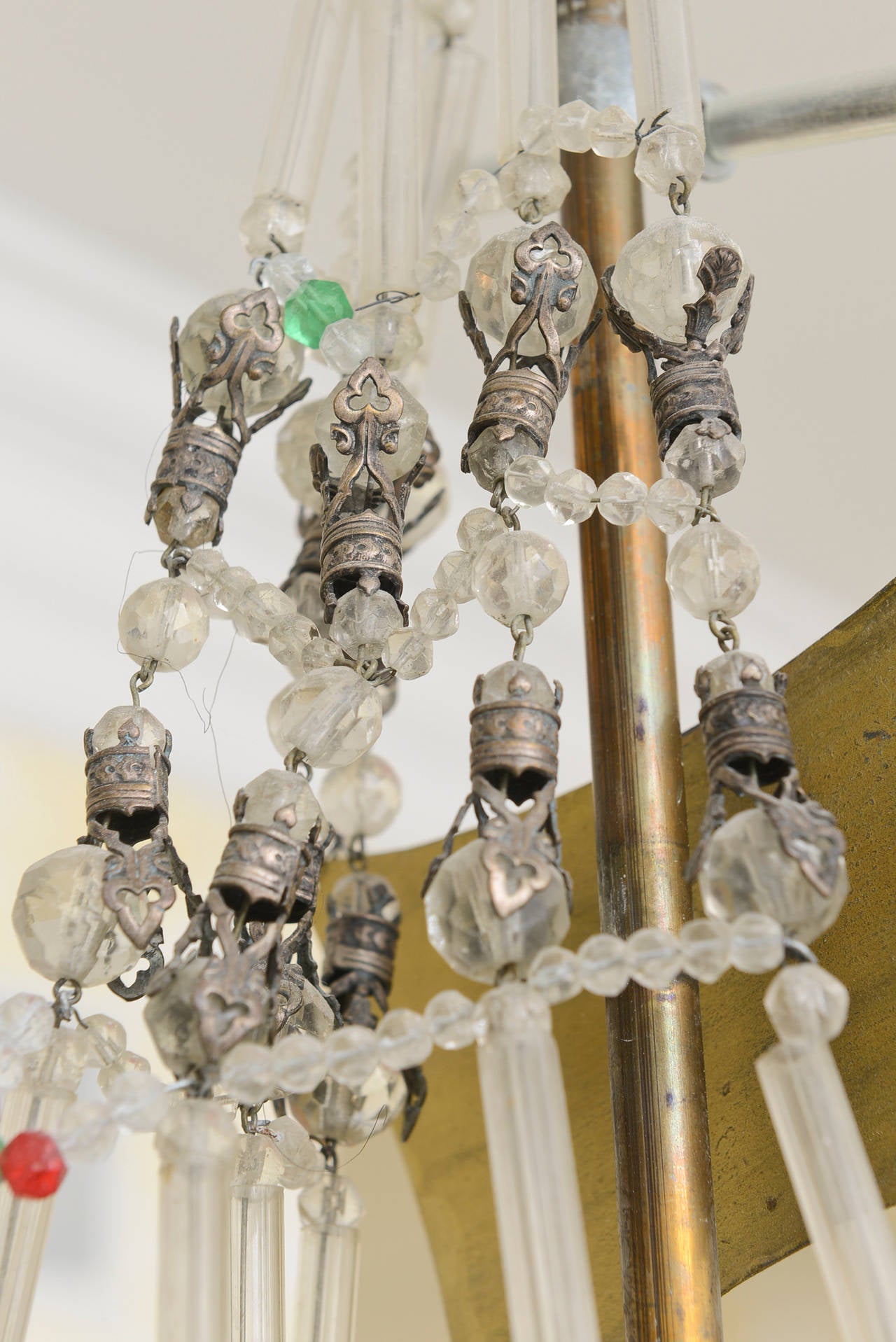 Crystal-Beaded and Brass Galleon Ship Chandelier 4
