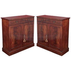 Pair of Regency Flame Mahogany Side Cabinets