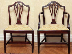 Set of Eight George III Mahogany Dining Chairs in the Gothic Style
