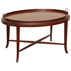 Table à plateau ovale en acajou de style anglais édouardien