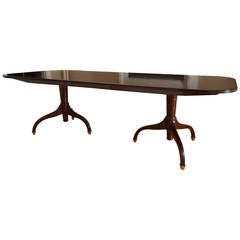 Regency Style Mahogany Extending Two-Pedestal Table
