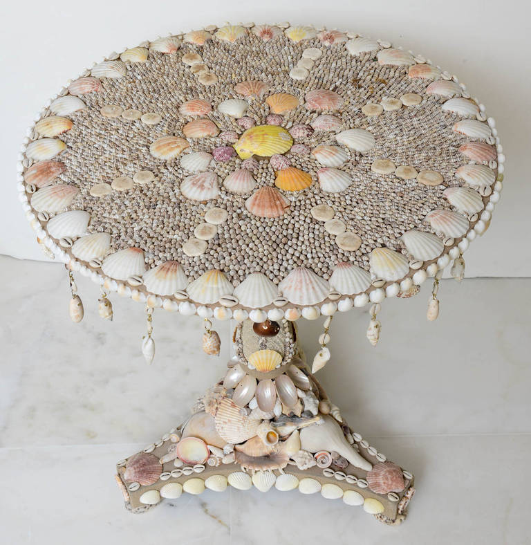 Mid-20th Century Seashell Encrusted Grotto Table