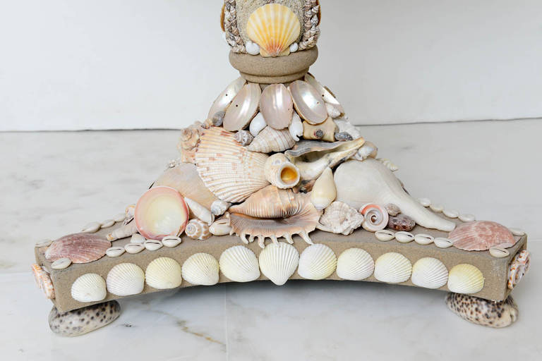 Seashell Encrusted Grotto Table In Excellent Condition In New York, NY
