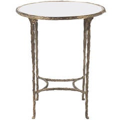 Bronze Mirror-Top Occasional Table in the Manner of Baguès