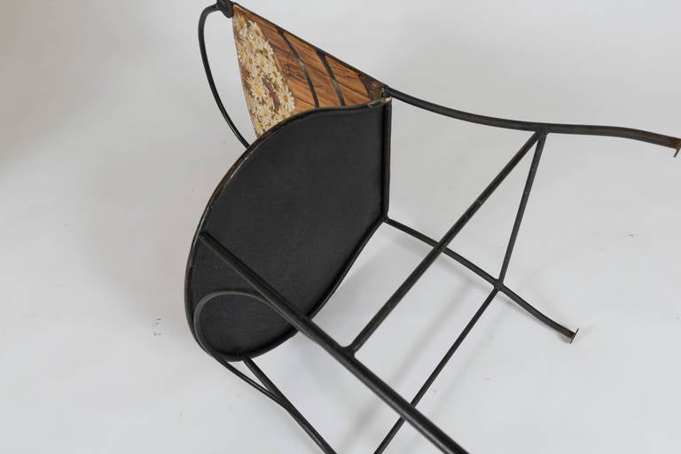 John Vesey Trompe L'oeil Hand-Painted Iron Side Chair 4