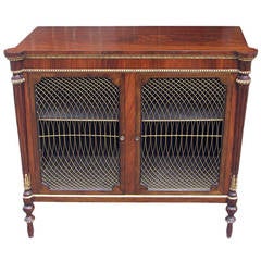 Regency Style Rosewood Parcel Gilt Side Cabinet