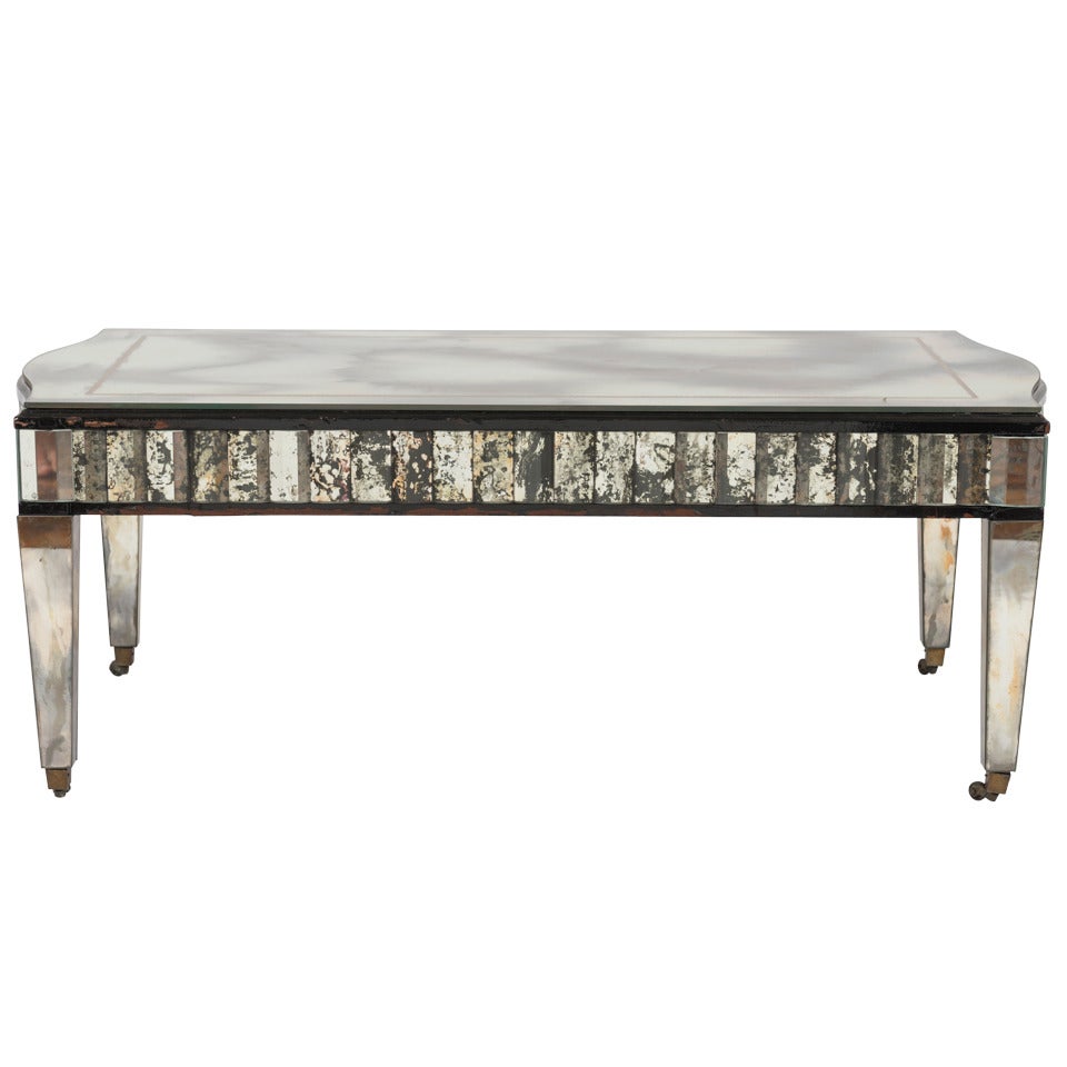 Hollywood Regency Mirrored Cocktail Table