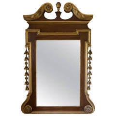 George II Style Walnut and Parcel Gilt Mirror