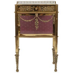 Edwardian Brass, Marble and Glass Vanity Stand