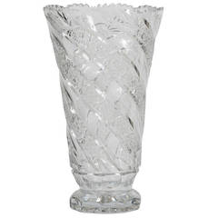 Large American Brilliant Period Cut-Glass Vase