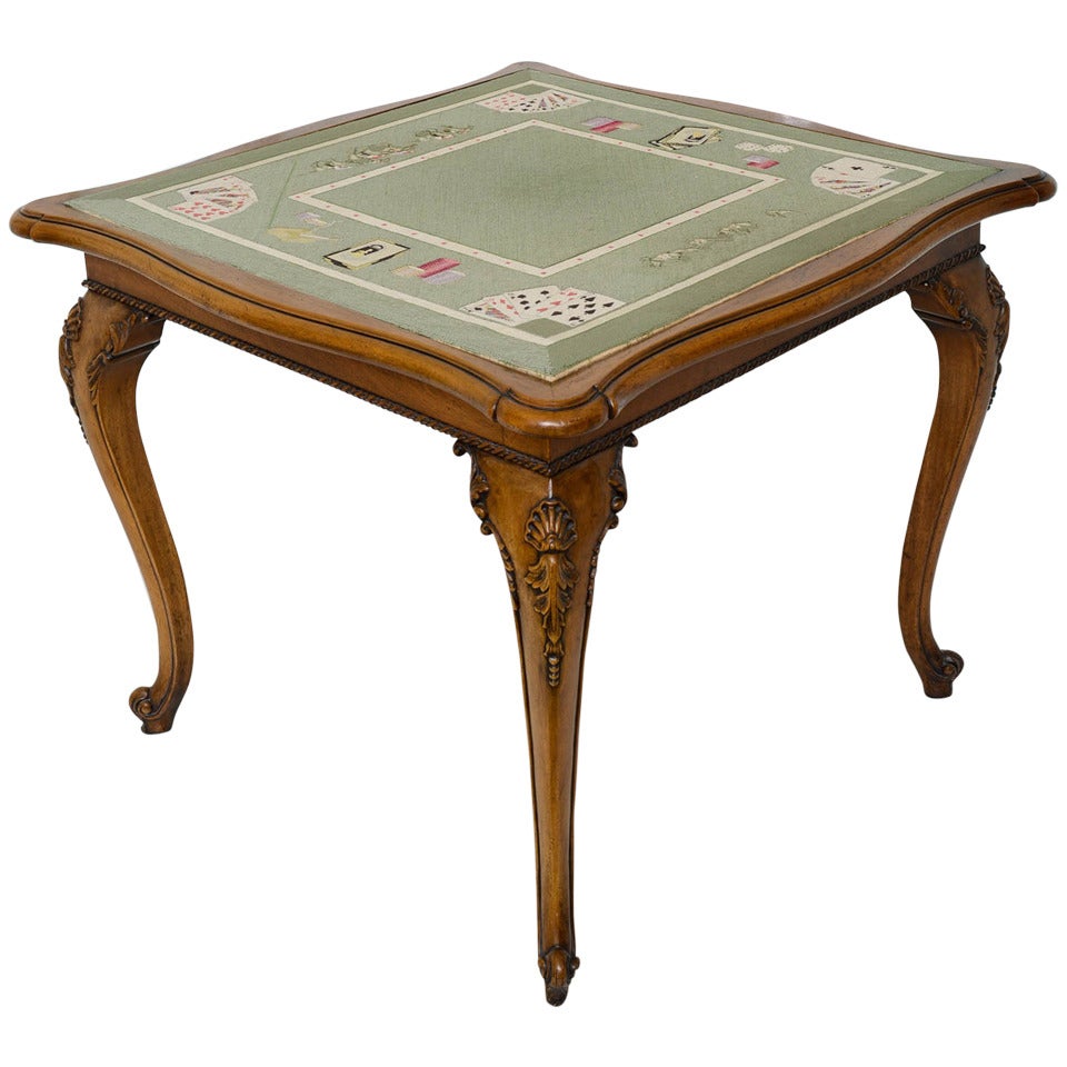 Chippendale George II Walnut Concertina Action Games Table