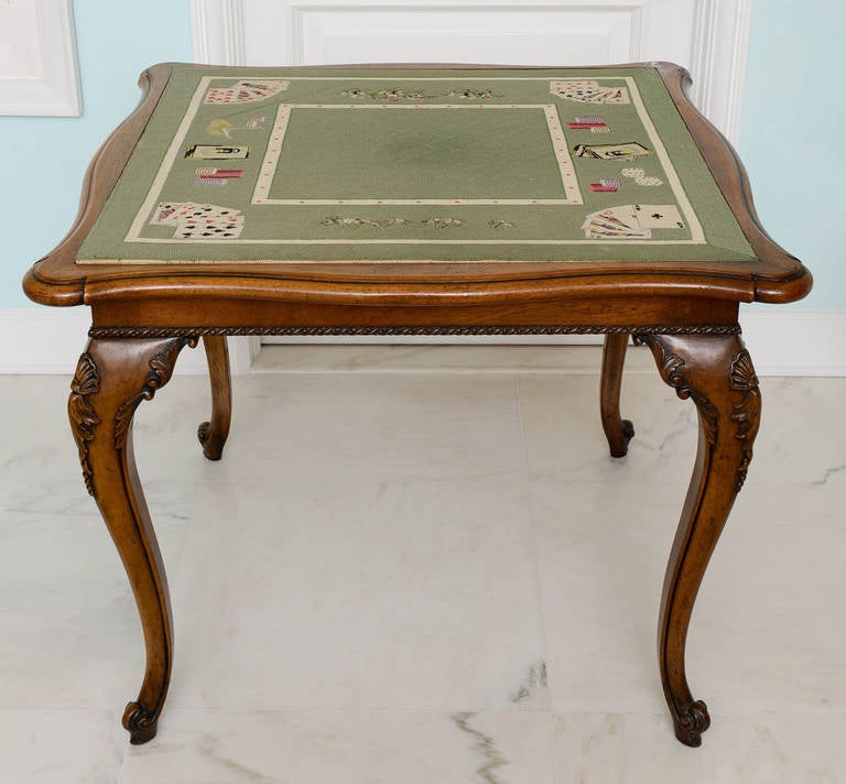 English Chippendale George II Walnut Concertina Action Games Table