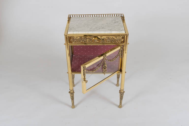 Edwardian Brass, Marble and Glass Vanity Stand 2