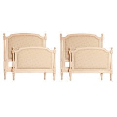 Pair of Louis XVI Style Vintage White Twin Beds