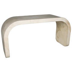 Ron Seff Lacquered Goatskin Waterfall Console Table