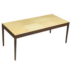 Modern Iron Coffee Table with Parchment Top