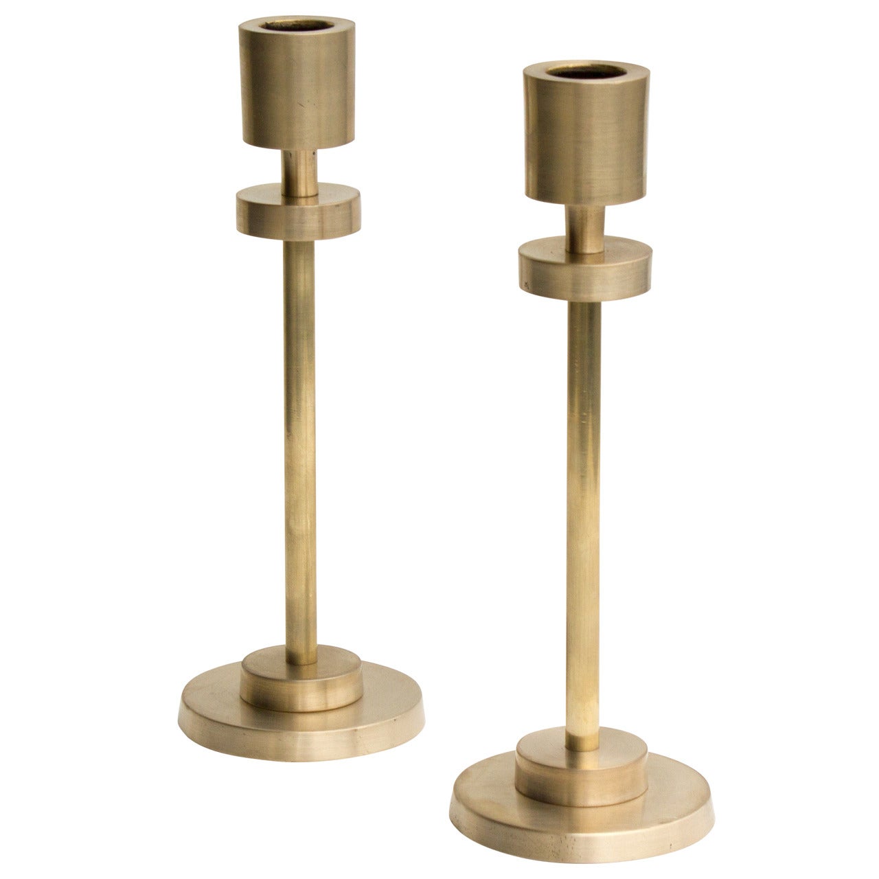Pair of Mid-Century Brass Candlesticks
