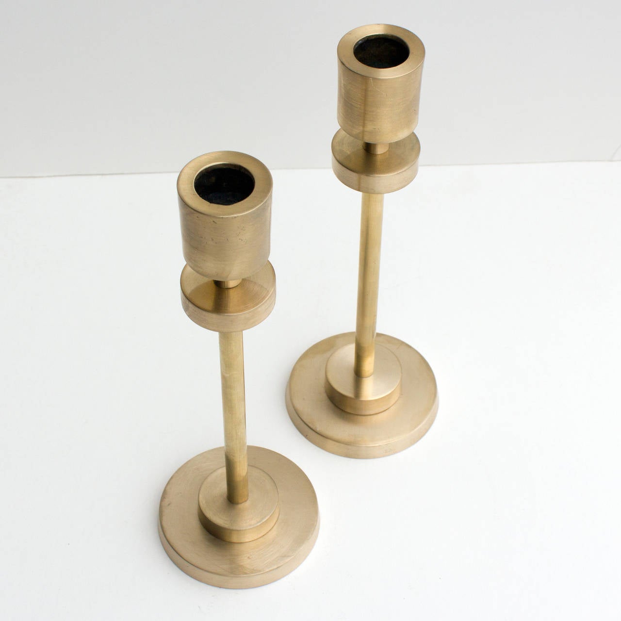 mid century brass candlesticks