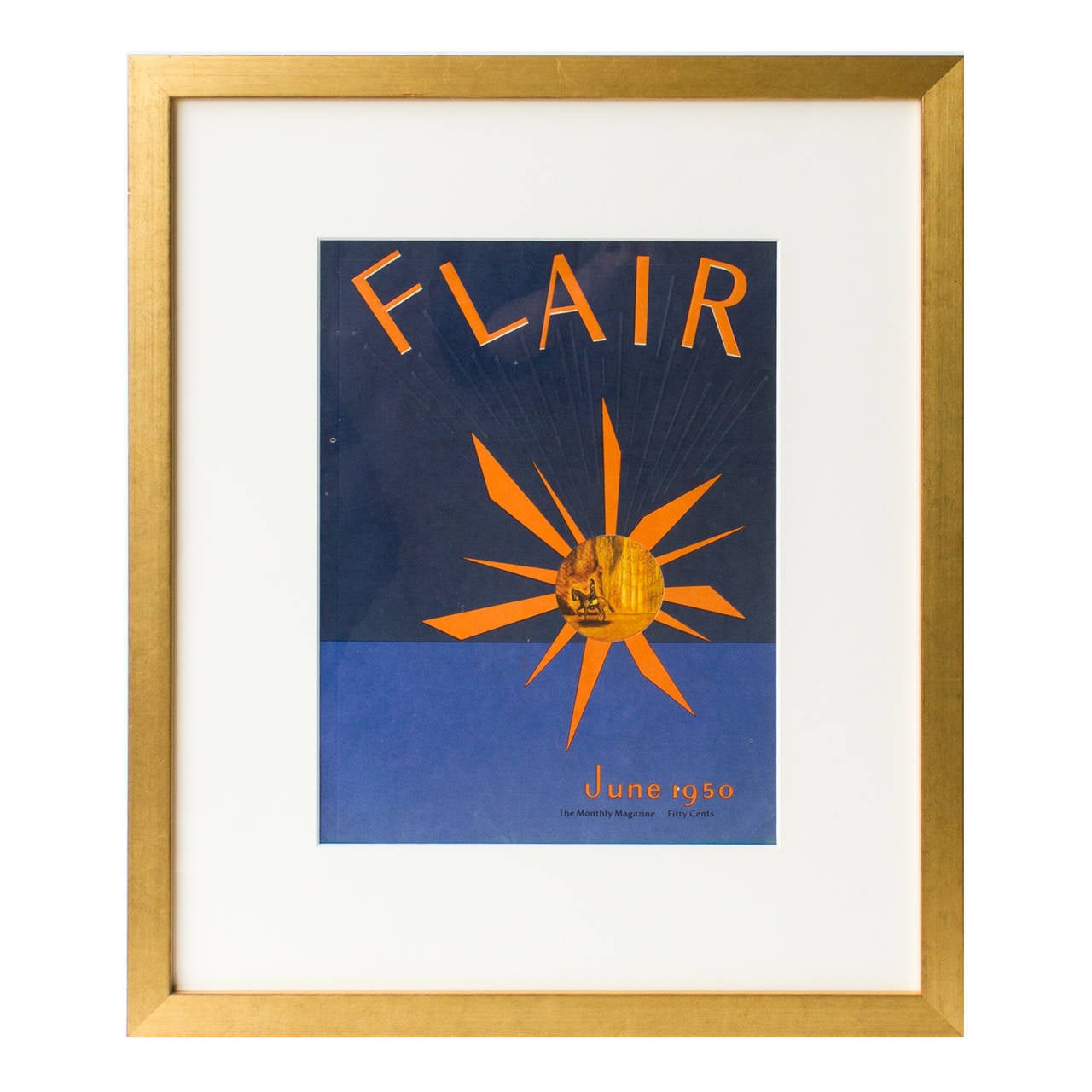 This is the complete series of Fleur Cowles's iconic Fashion and Art Periodical, Flair. Each full issue is matted and framed under uv-protected museum glass. These 12 full editions from 1950-1951 are rare, as Flair Magazine collapsed after only one