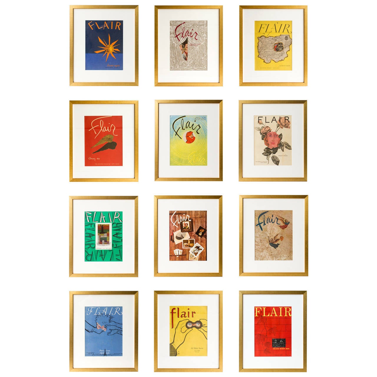 Complete Series of Framed Vintage Flair Magazines at 1stDibs