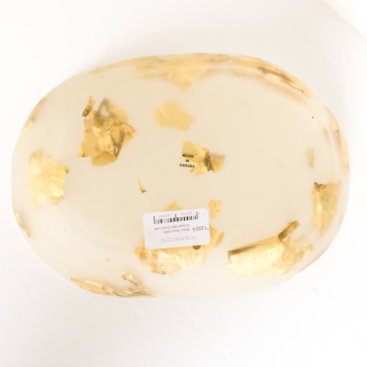 Resin Bowl with Suspended Gold Leaf In Excellent Condition In Atlanta, GA