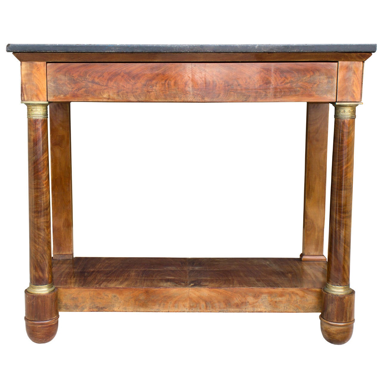 Antique French MarbleTop Walnut Console Table at 1stDibs
