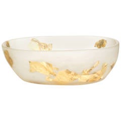 Resin Bowl with Suspended Gold Leaf