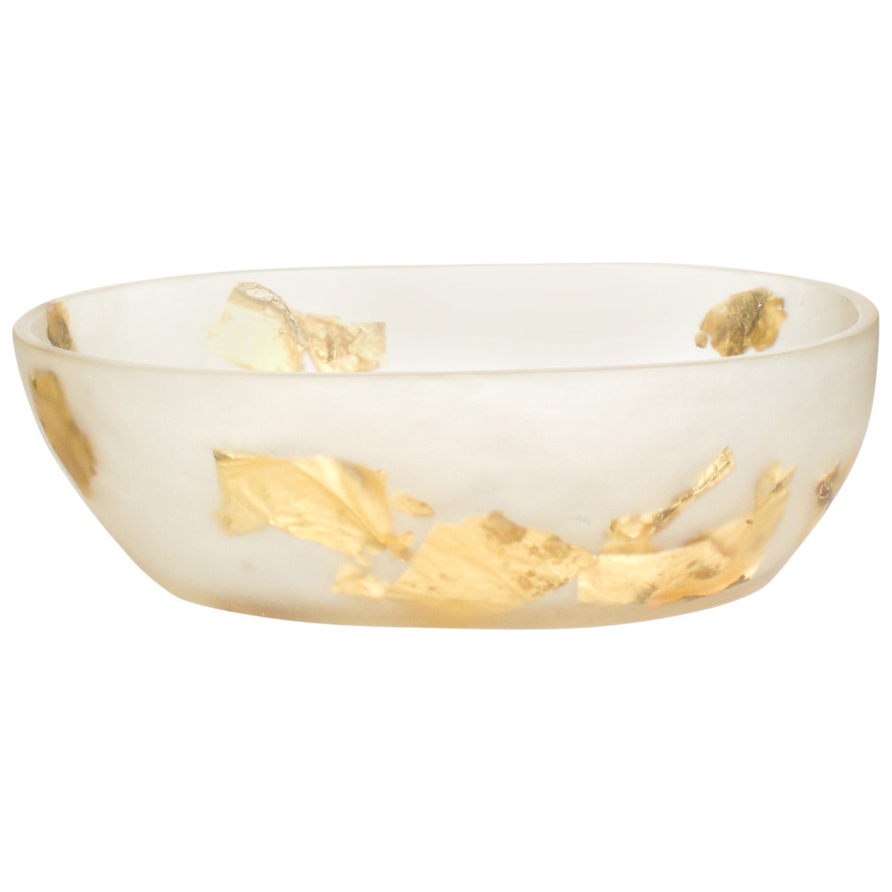 Resin Bowl with Suspended Gold Leaf