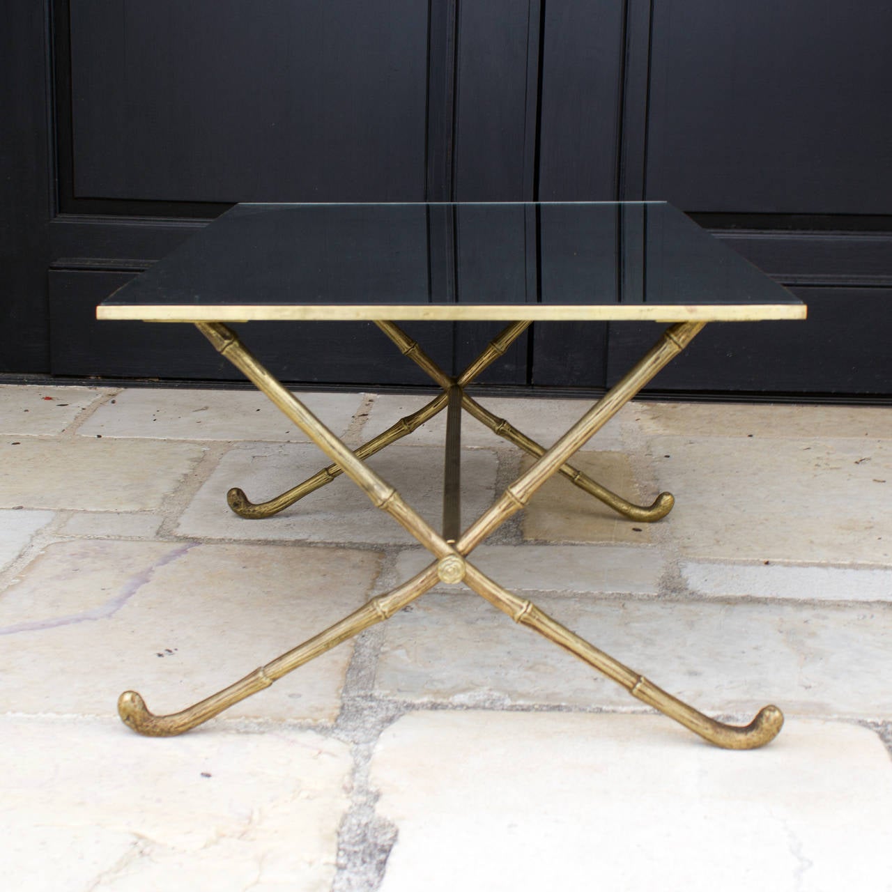 Art Deco 1940s Bronze Maison Bagues Style Table For Sale