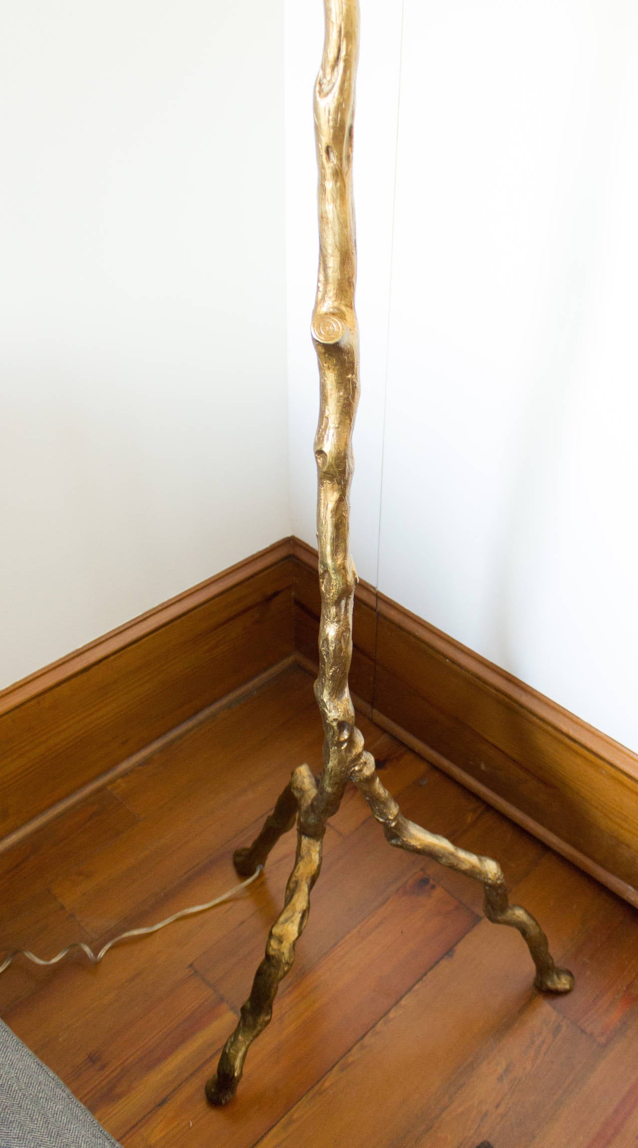 Arbor Floor Lamp in Brass Faux Bois 1