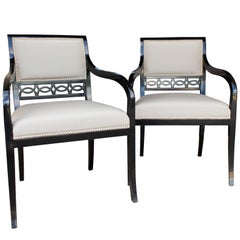 Chandler Armchairs by Robert Brown in Truffle Lacquer