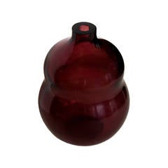 Robert Kuo Gourd Vase in Translucent Red