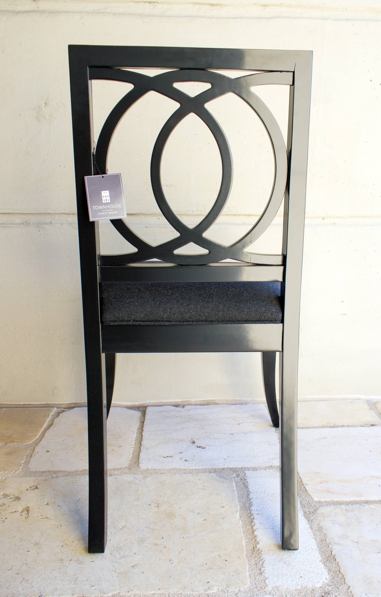 Sydney Side Chair by Robert Brown in Black Lacquer, Pair In Excellent Condition In Atlanta, GA