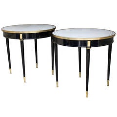 Pair of Directoire Style Ebonized Gueridon Tables 1