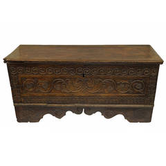 18th-C. French Carved Trunk