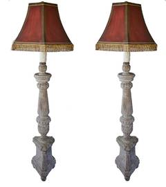 Antique Spanish Floor Lamps, Pair