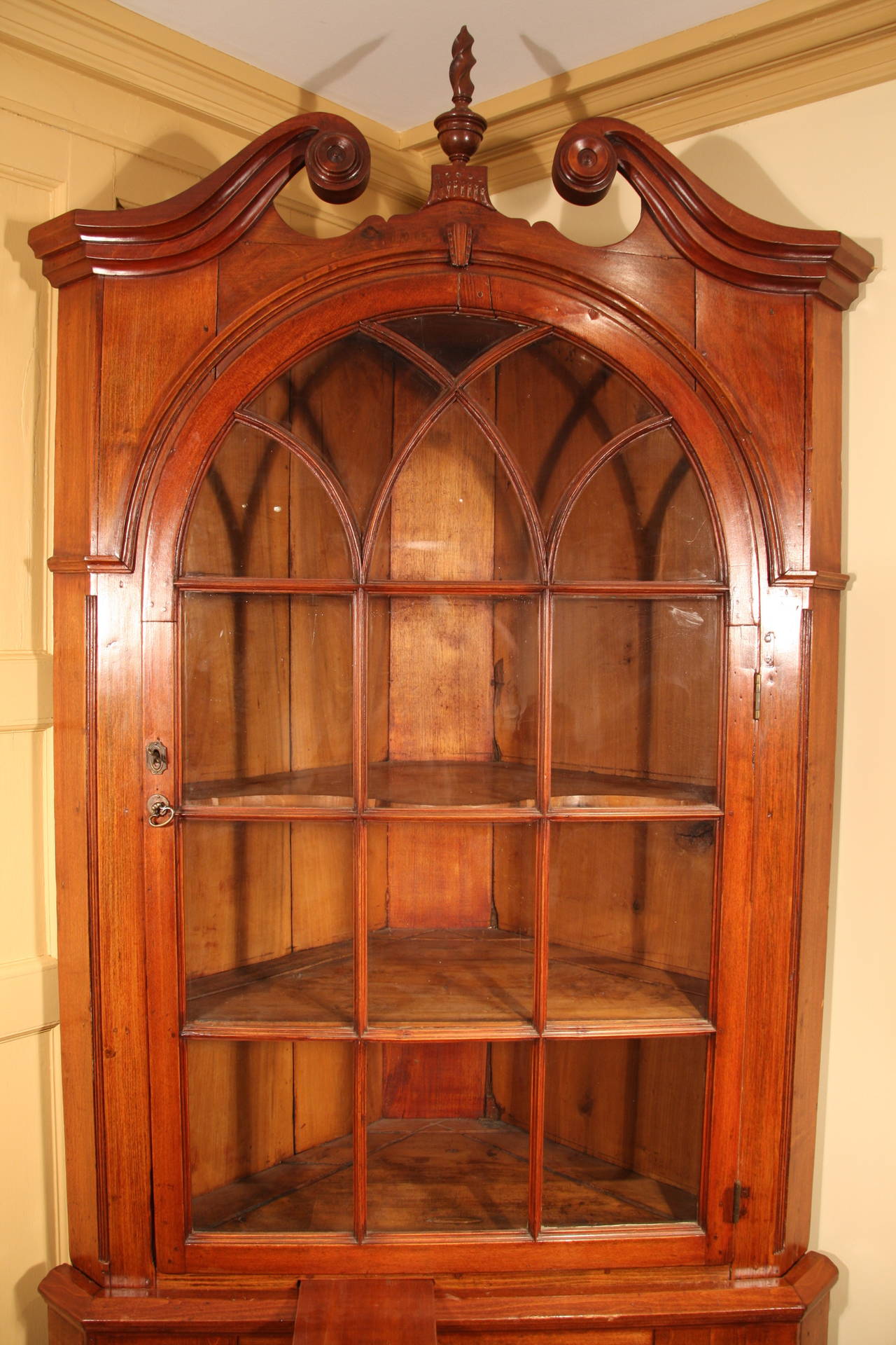 American Late 18th Century Chippendale Corner Cupboard