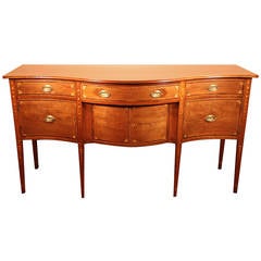 18th Century Hepplewhite Serpentine Front Mahogany Sideboard 1