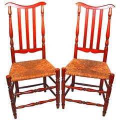 Antique Pair of 18th Century Banister Back Chairs
