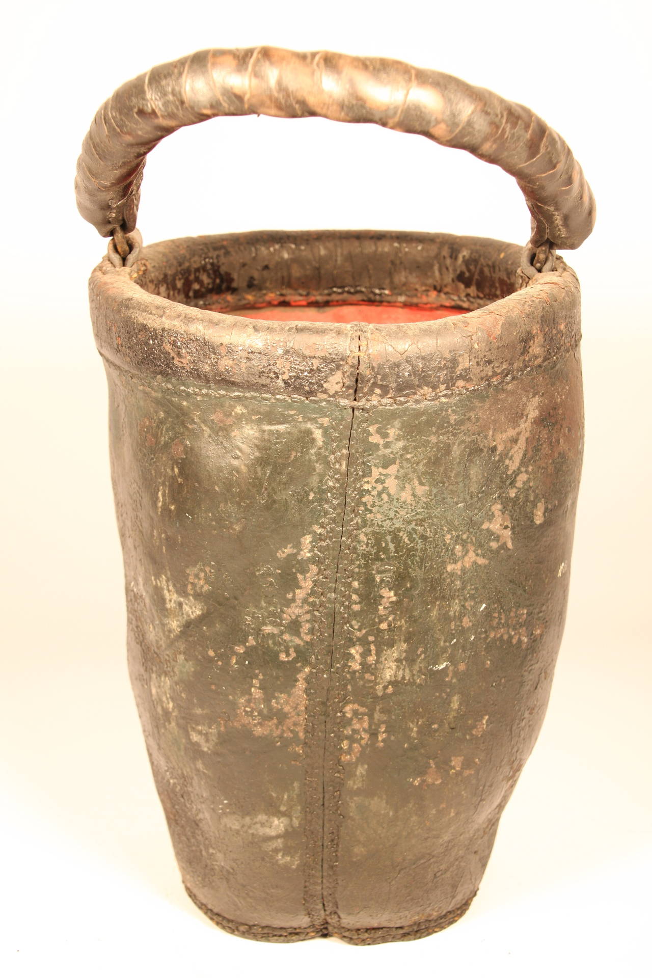 American 18th Century New England Leather Fire Bucket