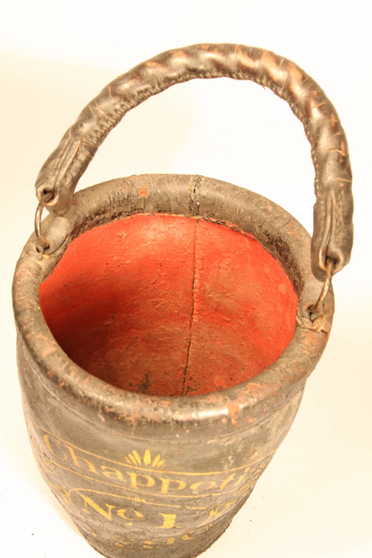 Late 18th Century 18th Century New England Leather Fire Bucket