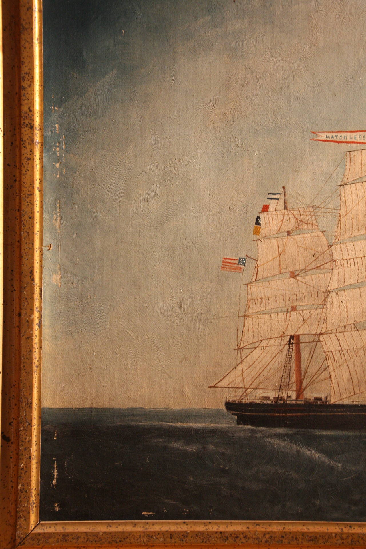 19th Century Seascape of the American Ship Matchless 6