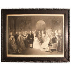 Black and White Print of Franklin's Reception at the Court of France, 1778