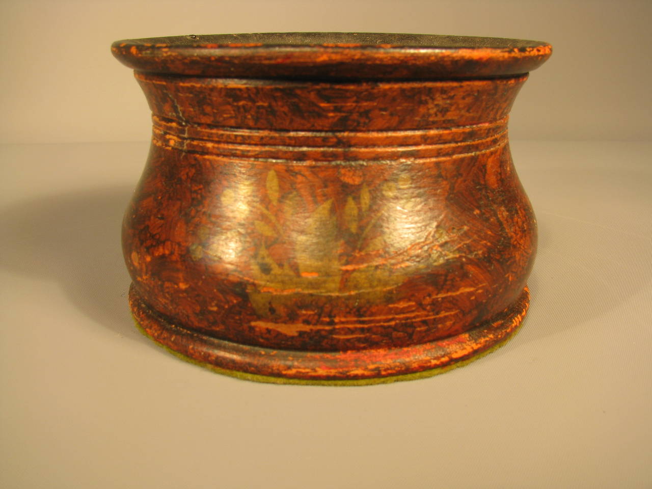 19th Century American Turned and Grain-Painted Inkwell For Sale 2