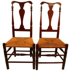 Pair of 18th Century New England Queen Anne Side Chairs Pair of 18th Century New England Queen Anne Side Chairs