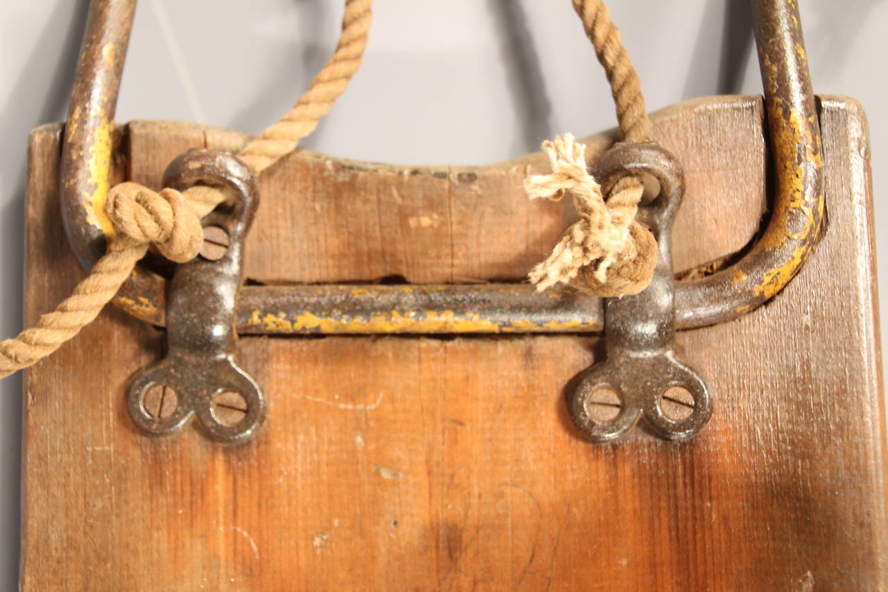 19th Century American Pine and Iron Child's Sled 4