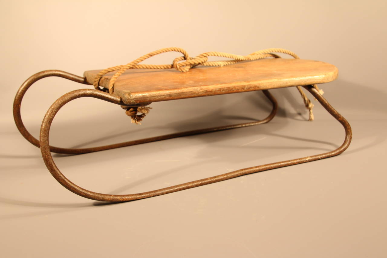 19th Century American Pine and Iron Child's Sled 5