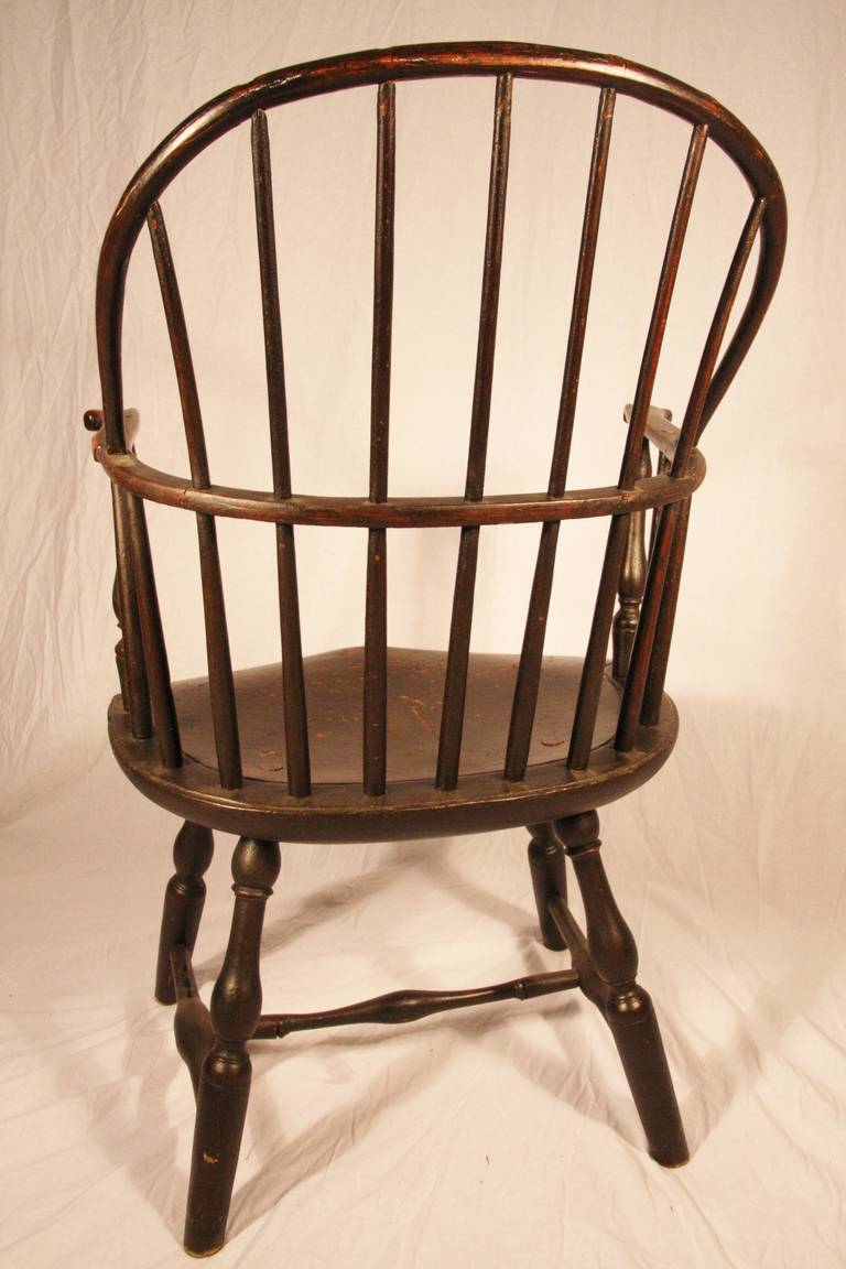 18th Century Connecticut Sack Back Knuckle Arm Windsor Chair 1