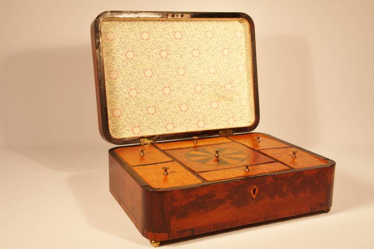 Mid-19th Century Inlaid Mahogany Box In Good Condition In Woodbury, CT